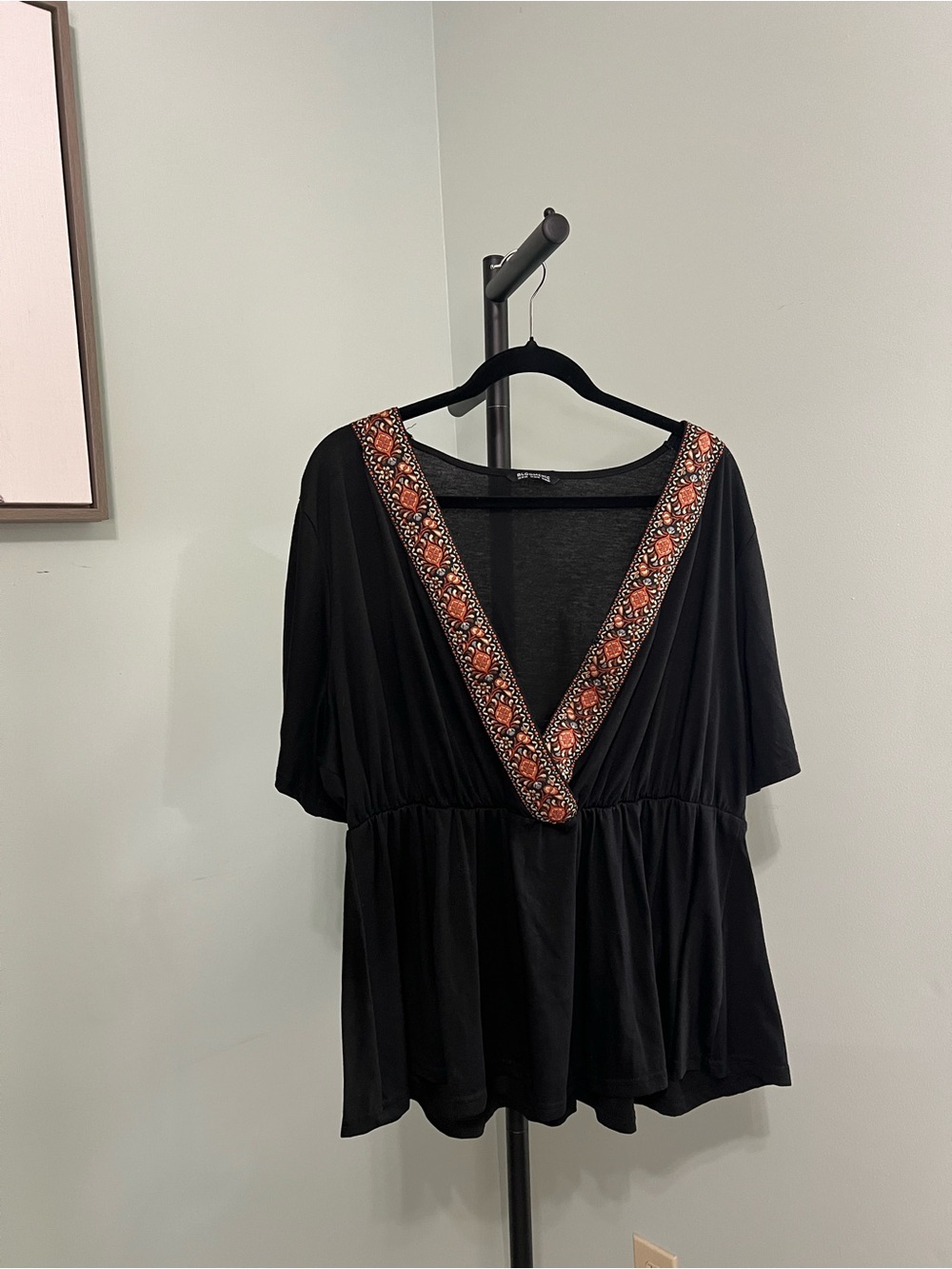 BloomChic Black Boho Embroidery chic western top plus size 18 - 20 - Picture 2 of 8